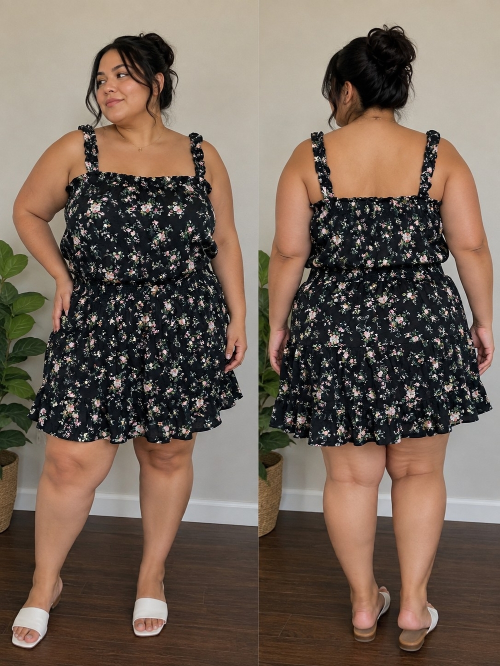 Live 4 Truth Black Floral Ruffle Mini Skirt